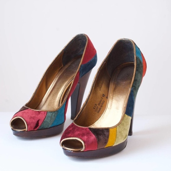 Colorful Peep-Toe Heels - Picture 2 of 4